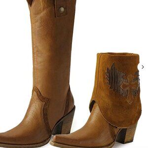 Corral Goatskin Leather Boots w/ Genuine Lizard Inlay Size 6.5M